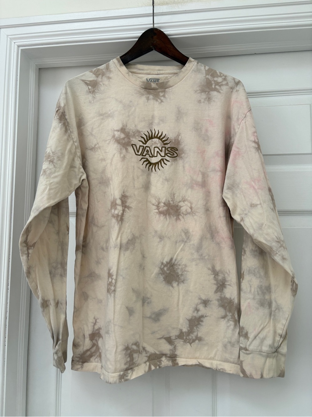 Vans Tie-Dye Long Sleeve Tee in Beige, Taupe and Blush men’s large
